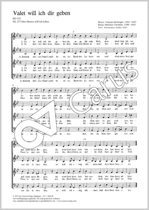 Valet will ich dir geben Partition, édition séparée avec recueil de musique chorale