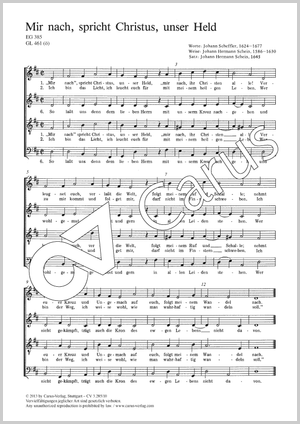 Mir nach, spricht Christus, unser Held Partitur, Einzelausgabe aus Chorbuch