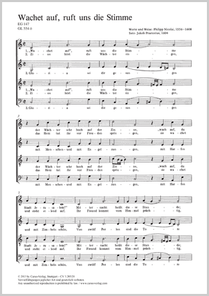 Jacob Praetorius: Wachet auf, ruft uns die Stimme - Noten | Carus-Verlag