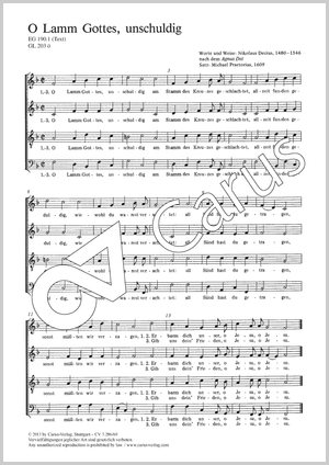 Michael Praetorius: O Lamm Gottes, unschuldig - Noten | Carus-Verlag