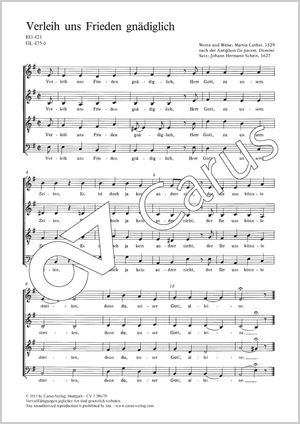 In thy mercy grant us peace Score, separate edition from a choral collection