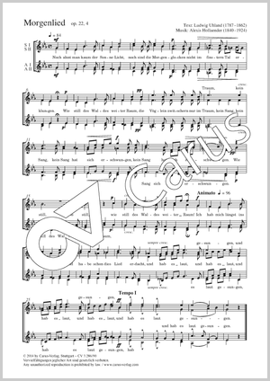 Chant du matin Partition, édition séparée avec recueil de musique chorale