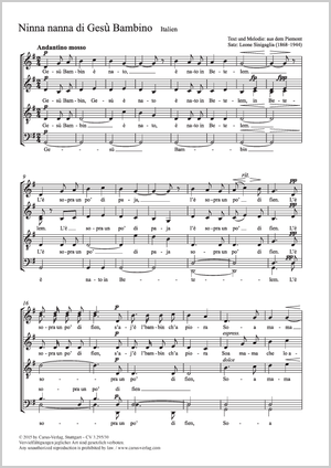 Leone Sinigaglia (arr.): Ninna nanna di Gesù Bambino - Noten | Carus-Verlag