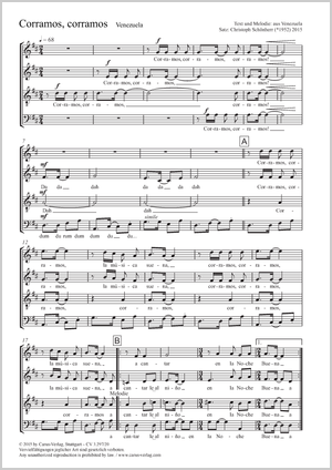 Corramos, corramos Score, separate edition from a choral collection