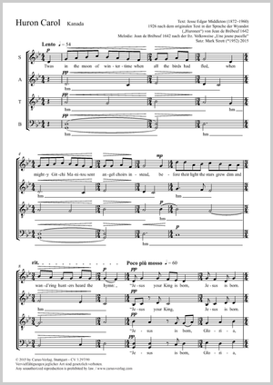 Mark Sirett: Huron Carol - Noten | Carus-Verlag