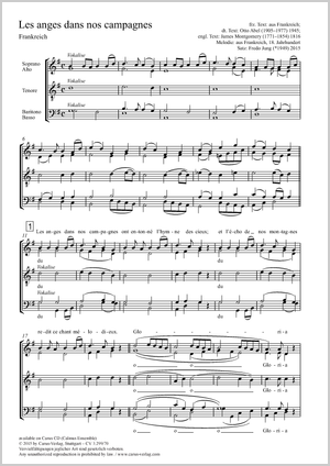 Les anges dans nos campagnes Partitur, Einzelausgabe aus Chorbuch