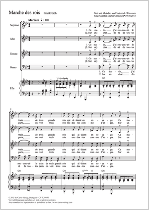 Marche des rois Score, separate edition from a choral collection