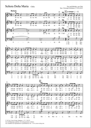 Señora Doña Maria Score, separate edition from a choral collection