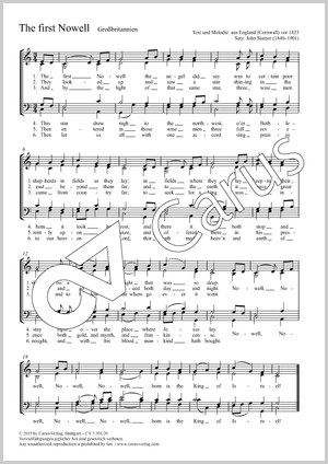 The first Nowell Score, separate edition from a choral collection