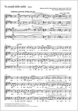 Giacomo Mezzalira (arr.): Tu scendi dalle stelle - Noten | Carus-Verlag