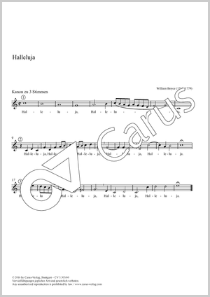 Canon a 3 Partition, édition séparée avec recueil de musique chorale