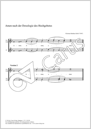 Christian Matthias Heiß: Amen nach der Doxologie des Hochgebetes - Noten | Carus-Verlag