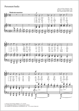 Personent hodie Partitur, Einzelausgabe aus Chorbuch