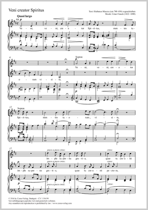 Veni creator Spiritus Score, separate edition from a choral collection