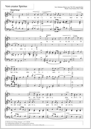 Veni creator Spiritus Score, separate edition from a choral collection