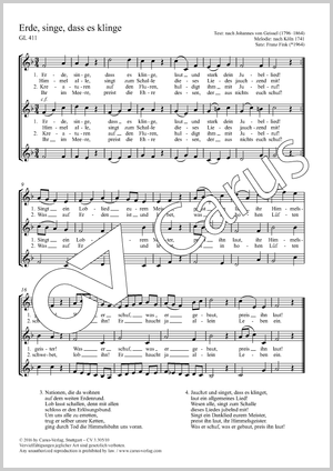 Franz Fink (arr.): Erde, singe, dass es klinge - Noten | Carus-Verlag