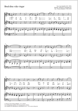 Thomas Kladeck (arr.): Bred dina vida vingar - Noten | Carus-Verlag