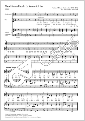Vom Himmel hoch, da komm ich her Score, separate edition from a choral collection