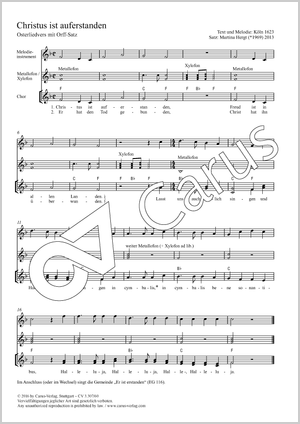 Christus ist auferstanden Partitur, Einzelausgabe aus Chorbuch