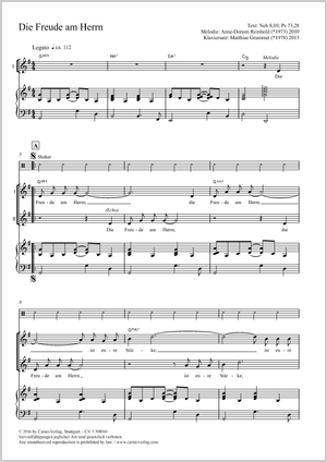 Die Freude am Herrn Score, separate edition from a choral collection