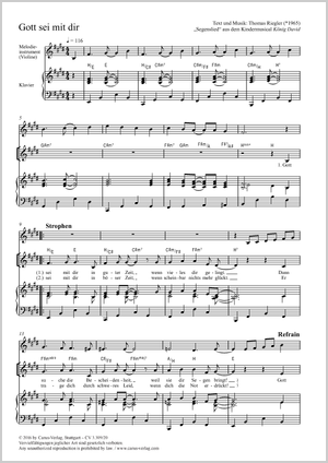 Gott sei mit dir aus: König David Partitur, Einzelausgabe aus Chorbuch