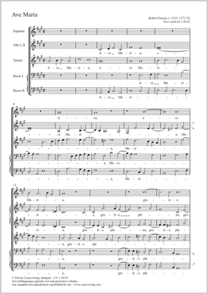 Robert Parsons: Ave Maria - Noten | Carus-Verlag