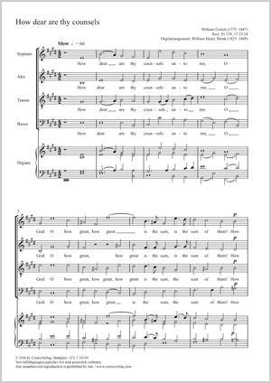 How dear are thy counsels Partitur, Einzelausgabe aus Chorbuch