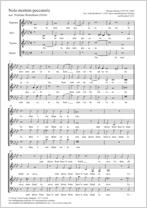 Nolo mortem peccatoris aus: Tristitiae Remedium Partitur, Einzelausgabe aus Chorbuch