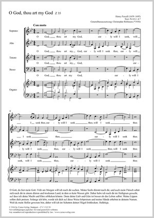 Henry Purcell: O God, thou art my God - Noten | Carus-Verlag
