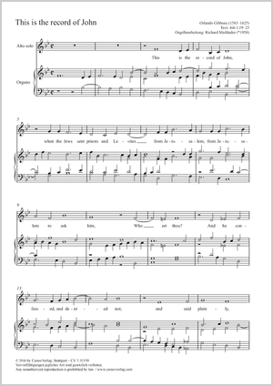 This is the record of John Score, separate edition from a choral collection