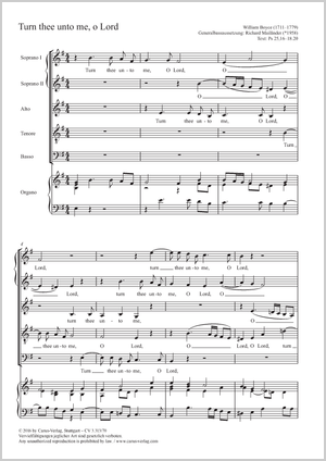 William Boyce: Turn thee unto me - Noten | Carus-Verlag