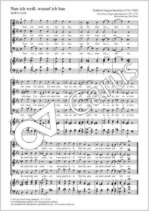 Nun weiß ich, worauf ich bau aus der Passionskantate Score, separate edition from a choral collection