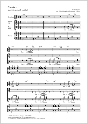 Sanctus aus: Missa mundi Partitur, Einzelausgabe aus Chorbuch