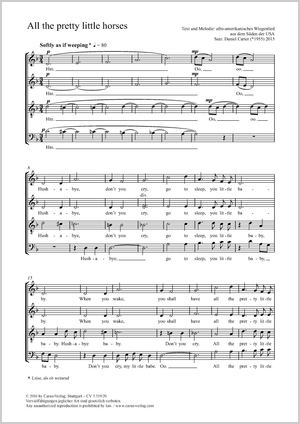 Daniel Carter (arr.): All the pretty little horses - Noten | Carus-Verlag