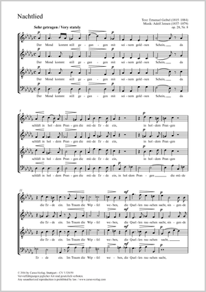 Adolf Jensen: Nachtlied - Noten | Carus-Verlag