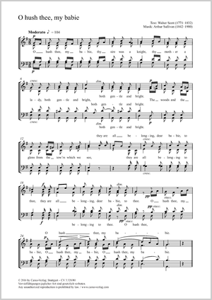 O hush thee, my baby Partitur, Einzelausgabe aus Chorbuch