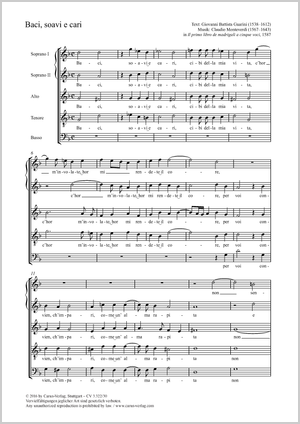Baci, soavi e cari Score, separate edition from a choral collection