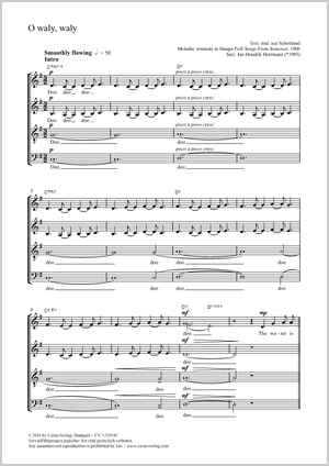 O waly waly Partition, édition séparée avec recueil de musique chorale