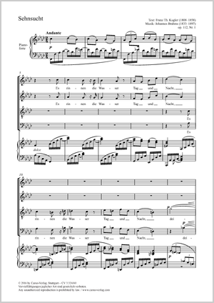 Johannes Brahms: Sehnsucht - Noten | Carus-Verlag