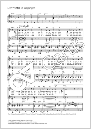 Der Winter ist vergangen Partitur, Einzelausgabe aus Chorbuch