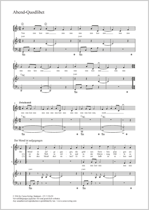 Abend-Quodlibet Score, separate edition from a choral collection