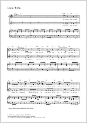 Drejdl Song Score, separate edition from a choral collection