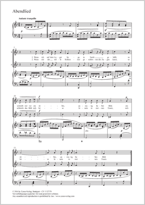 Felix Mendelssohn Bartholdy: Abendlied - Noten | Carus-Verlag
