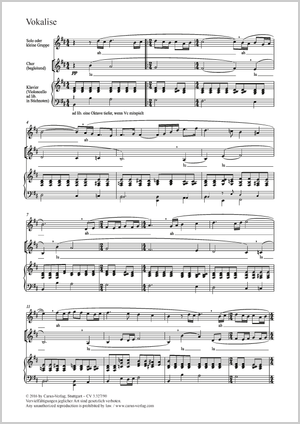 Vokalise Partition, édition séparée avec recueil de musique chorale