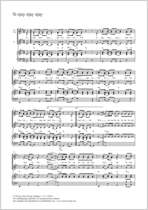 Si njay njay njay Partition, édition séparée avec recueil de musique chorale