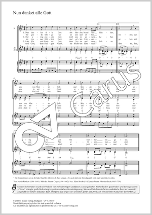 Nun danket alle Gott Partition, édition séparée avec recueil de musique chorale