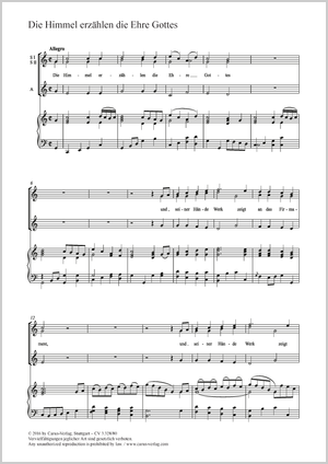 Die Himmel erzählen die Ehre Gottes aus: Die Schöpfung Hob. XXI:2 Partitur, Einzelausgabe aus Chorbuch