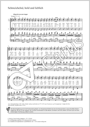 Ludwig van Beethoven / Angelika Tasler (arr.): Schmeichelnd, hold und lieblich - Noten | Carus-Verlag