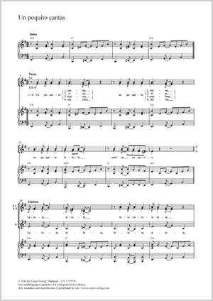 Un poquito cantas Partitur, Einzelausgabe aus Chorbuch