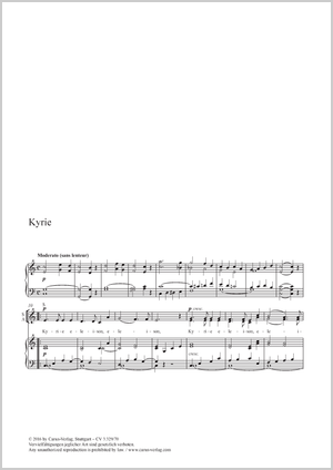 Kyrie Partitur, Einzelausgabe aus Chorbuch